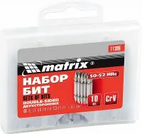 Набор бит 65 мм, SL-SL, Ph-Ph, Pz-Pz, сталь 45Х, 10 шт, Matrix